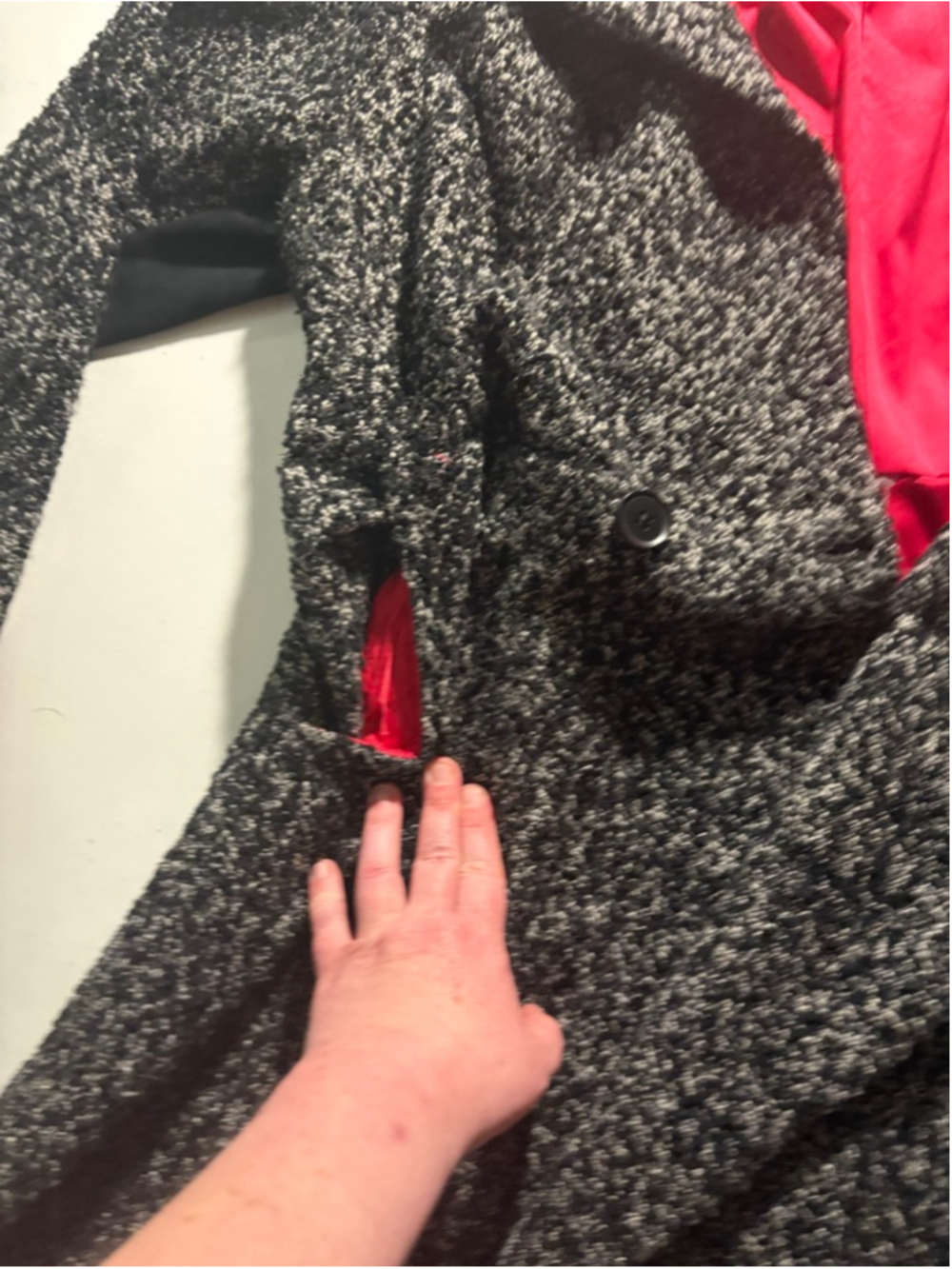 Women's Torrid Pea Coat Plus 0X Black Red - Picture 6 of 10